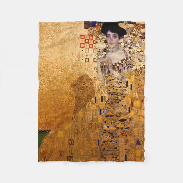 Gustav Klimt portrait of Adel Bloch Bauer 1907 Fleece Blanket (Front)