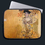 Gustav Klimt portrait of Adel Bloch Bauer 1907 Laptop Sleeve<br><div class="desc">Gustav Klimt portrait of Adel Bloch Bauer 1907 painting.  Digitally enhanced by PixDezines with faux gold texture background.</div>