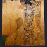 Gustav Klimt portrait of Adel Bloch Bauer 1907 Shower Curtain<br><div class="desc">Gustav Klimt portrait of Adel Bloch Bauer 1907 painting.  Digitally enhanced by PixDezines with faux gold texture background.</div>