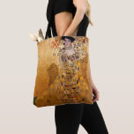Gustav Klimt portrait of Adel Bloch Bauer 1907 Tote Bag<br><div class="desc">Gustav Klimt portrait of Adel Bloch Bauer 1907 painting.  Digitally enhanced by PixDezines with faux gold texture background.</div>