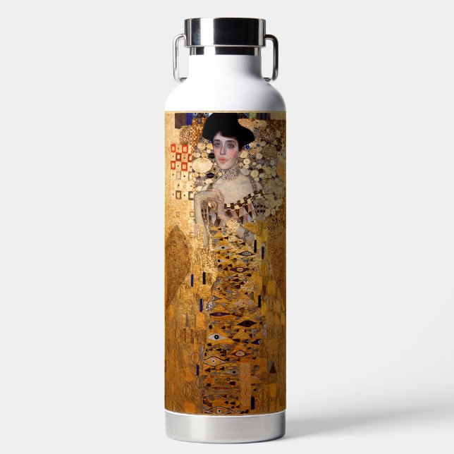 Gustav Klimt portrait of Adel Bloch Bauer 1907  Water Bottle (Front)