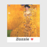 Gustav Klimt Portrait of Adele Bloch Bauer<br><div class="desc">Sticker featuring Gustav Klimt’s oil painting Portrait of Adele Bloch Bauer I (1907). A beautiful woman wears a golden and geometric dress in front of a gold background. A great gift for fans of Art Nouveau and Austrian art.</div>