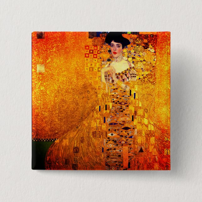 Gustav Klimt Portrait of Adele Bloch Bauer 15 Cm Square Badge (Front)