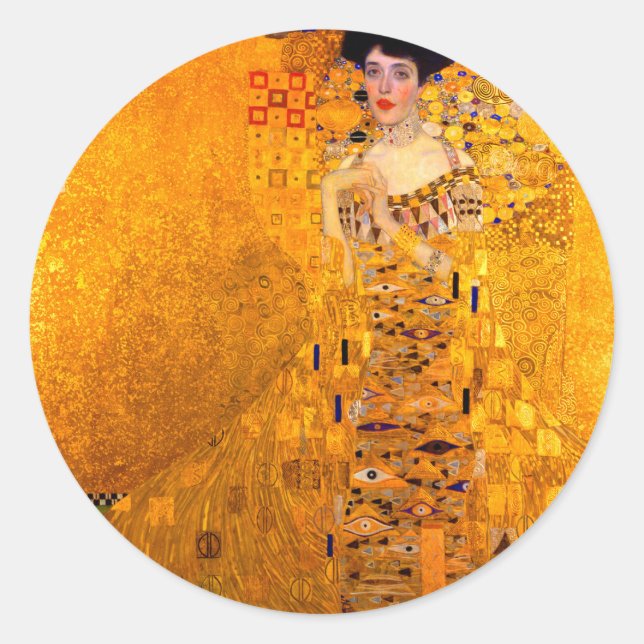 Gustav Klimt Portrait of Adele Bloch Bauer Classic Round Sticker (Front)