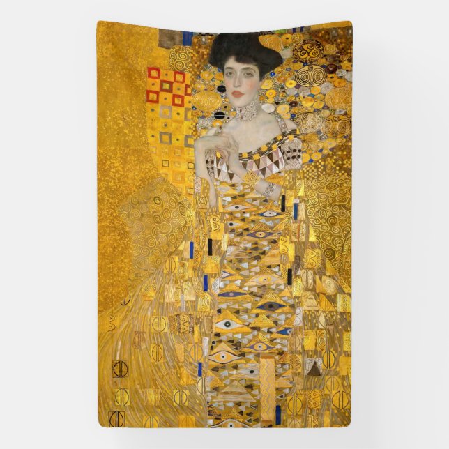 Gustav Klimt - Portrait of Adele Bloch-Bauer I Banner (Vertical)