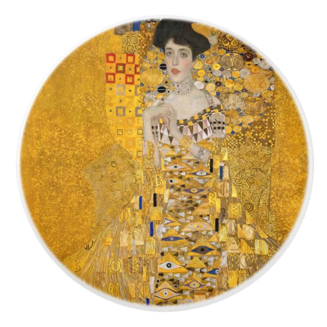 Gustav Klimt - Portrait of Adele Bloch-Bauer I Ceramic Knob (Front)