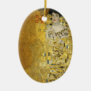 Gustav Klimt- Portrait of Adele Bloch-Bauer I Ceramic Tree Decoration