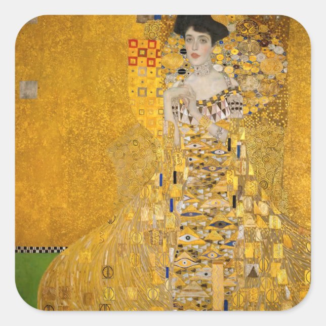Gustav Klimt - Portrait of Adele Bloch-Bauer I Square Sticker (Front)