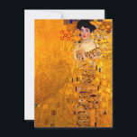 Gustav Klimt Portrait of Adele Bloch Bauer Invitation<br><div class="desc">Card featuring Gustav Klimt’s oil painting Portrait of Adele Bloch Bauer I (1907). A beautiful woman wears a golden and geometric dress in front of a gold background. A great gift for fans of Art Nouveau and Austrian art.</div>
