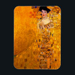 Gustav Klimt Portrait of Adele Bloch Bauer Magnet<br><div class="desc">Magnet featuring Gustav Klimt’s oil painting Portrait of Adele Bloch Bauer I (1907). A beautiful woman wears a golden and geometric dress in front of a gold background. A great gift for fans of Art Nouveau and Austrian art.</div>