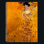 Gustav Klimt Portrait of Adele Bloch Bauer Notebook<br><div class="desc">Notebook featuring Gustav Klimt’s oil painting Portrait of Adele Bloch Bauer I (1907). A beautiful woman wears a golden and geometric dress in front of a gold background. A great gift for fans of Art Nouveau and Austrian art.</div>