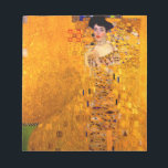 Gustav Klimt Portrait of Adele Bloch Bauer Notepad<br><div class="desc">Notepad featuring Gustav Klimt’s oil painting Portrait of Adele Bloch Bauer I (1907). A beautiful woman wears a golden and geometric dress in front of a gold background. A great gift for fans of Art Nouveau and Austrian art.</div>
