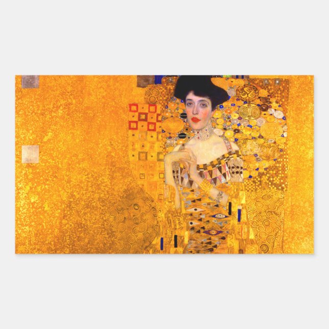 Gustav Klimt Portrait of Adele Bloch Bauer Rectangular Sticker (Front)