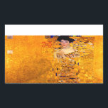 Gustav Klimt Portrait of Adele Bloch Bauer Rectangular Sticker<br><div class="desc">Stickers featuring Gustav Klimt’s oil painting Portrait of Adele Bloch Bauer I (1907). A beautiful woman wears a golden and geometric dress in front of a gold background. A great gift for fans of Art Nouveau and Austrian art.</div>