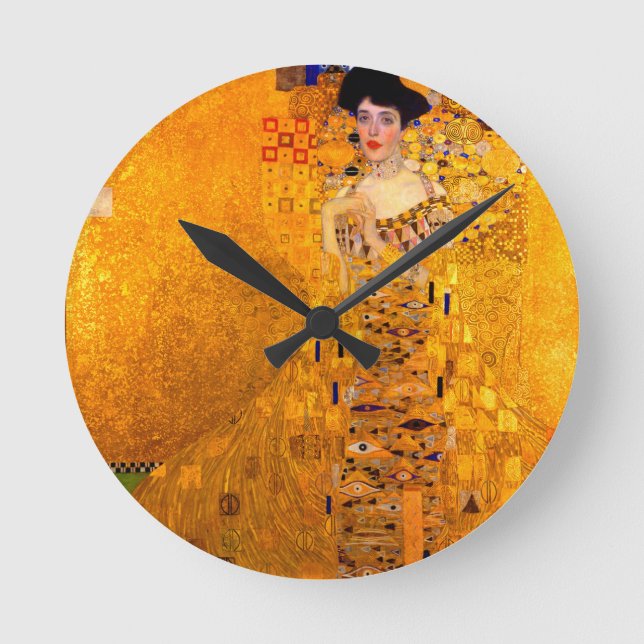 Gustav Klimt Portrait of Adele Bloch Bauer Round Clock (Front)