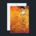 Gustav Klimt Portrait of Adele Bloch Bauer RSVP Card<br><div class="desc">Card featuring Gustav Klimt’s oil painting Portrait of Adele Bloch Bauer I (1907). A beautiful woman wears a golden and geometric dress in front of a gold background. A great gift for fans of Art Nouveau and Austrian art.</div>