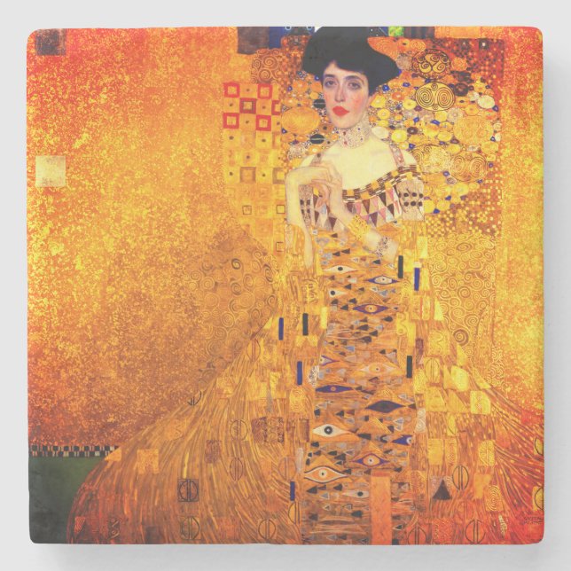 Gustav Klimt Portrait of Adele Bloch Bauer Stone Coaster (Front)