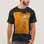 Gustav Klimt Portrait of Adele Bloch Bauer T-Shirt<br><div class="desc">T-Shirt featuring Gustav Klimt’s oil painting Portrait of Adele Bloch Bauer I (1907). A beautiful woman wears a golden and geometric dress in front of a gold background. A great gift for fans of Art Nouveau and Austrian art.</div>