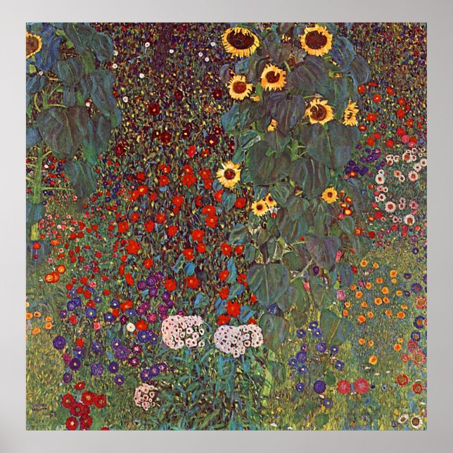 Gustav Klimt Poster ~ The Flower Garden (Front)