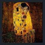 Gustav Klimt Poster The Kiss<br><div class="desc">An Austrian symbolist painter,  1862 - 1918.
This is an oil painting with layers of gold leaf applied which gives it a striking appearance.</div>