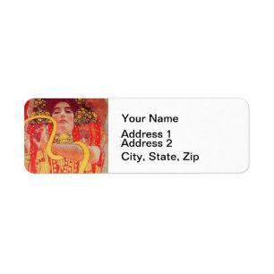 Gustav Klimt Red Woman Gold Snake Painting