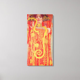 Gustav Klimt Red Woman Gold Snake Painting Canvas Print