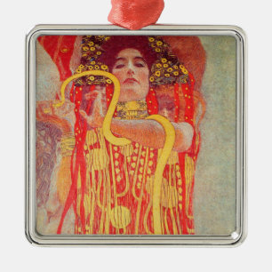 Gustav Klimt Red Woman Gold Snake Painting Metal Tree Decoration