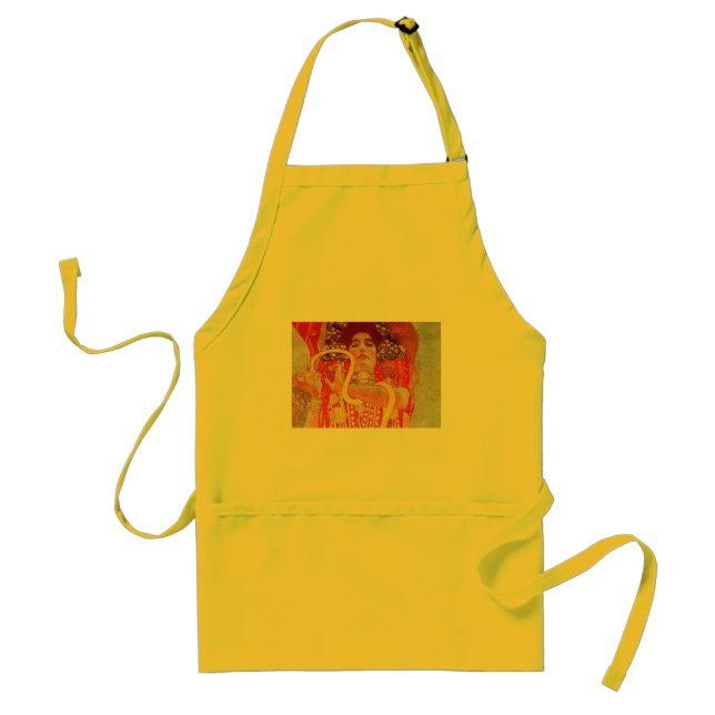 Gustav Klimt Red Woman Gold Snake Painting Standard Apron (Front)