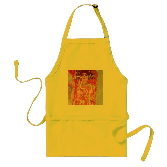 Gustav Klimt Red Woman Gold Snake Painting Standard Apron (Front)