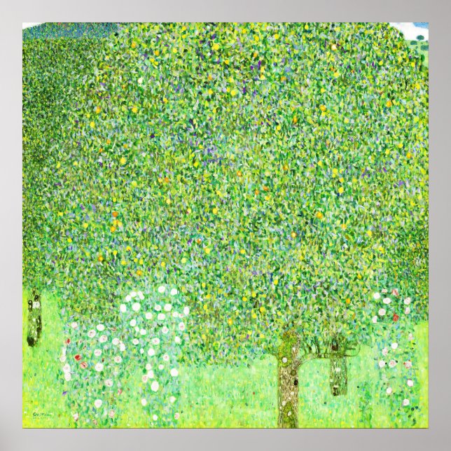 Gustav Klimt, rose bushes under the trees Poster (Front)