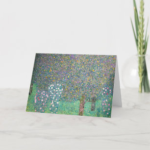 Gustav Klimt - Rosebushes under the Trees Card