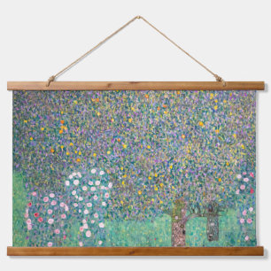 Gustav Klimt - Rosebushes under the Trees Hanging Tapestry