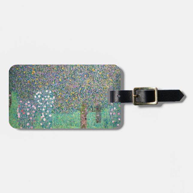 Gustav Klimt - Rosebushes under the Trees Luggage Tag (Front Horizontal)