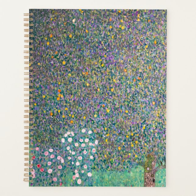 Gustav Klimt - Rosebushes under the Trees Planner (Front)