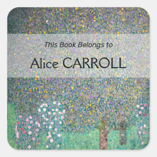 Gustav Klimt - Rosebushes under the Trees Square Sticker