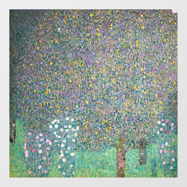 Gustav Klimt - Rosebushes under the Trees Window Cling (Sheet)
