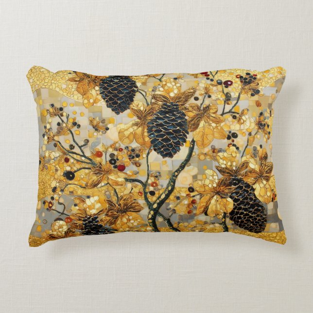 gustav klimt Rustic Pinecone Holiday Winter Bathro Decorative Cushion (Front)