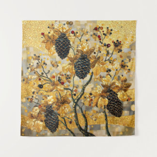 gustav klimt Rustic Pinecone Holiday Winter Bathro Tapestry