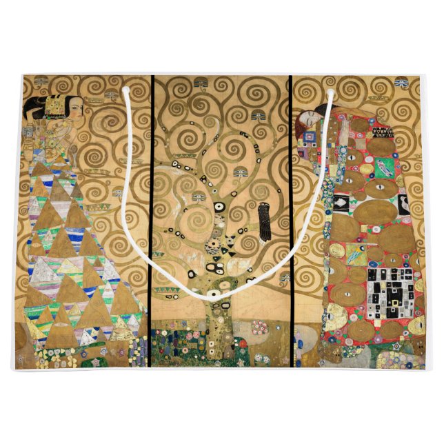 Gustav Klimt - Stoclet Frieze Tree of Life Large Gift Bag (Front)