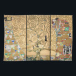 Gustav Klimt - Stoclet Frieze Tree of Life Tea Towel<br><div class="desc">Stoclet Frieze Triptych: Tree of Life,  Fulfilment,  Expectation - Gustav Klimt,  Cardboard,  1909</div>