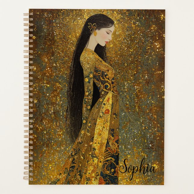 Gustav Klimt Style Regal Woman Planner (Front)
