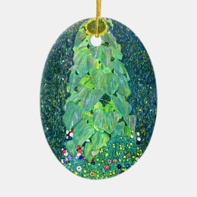 Gustav Klimt: Sunflower Ceramic Tree Decoration (Front)