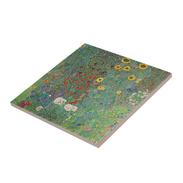 Gustav Klimt Sunflower Garden - Fine Art  Tile (Side)