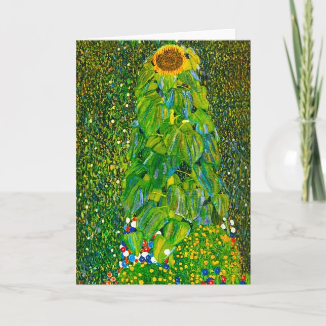Gustav Klimt Sunflower Greeting Card (Front)