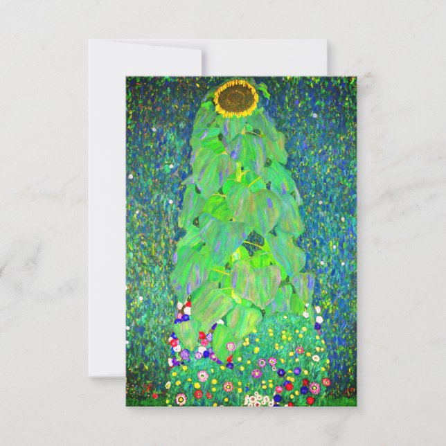 Gustav Klimt Sunflower Invitation (Front)