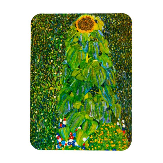 Gustav Klimt Sunflower Magnet (Vertical)