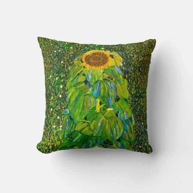 Gustav Klimt Sunflower Pillow (Front)