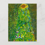 Gustav Klimt Sunflower Postcard<br><div class="desc">Gustav Klimt The Sunflower postcard. Oil painting on canvas from 1907. Austrian artist Gustav Klimt is most recognised for the portrait work he completed during his golden period, however he also painted some beautiful garden and landscape paintings. Sunflower is arguably his most famous flower painting. A large sunflower bends towards...</div>