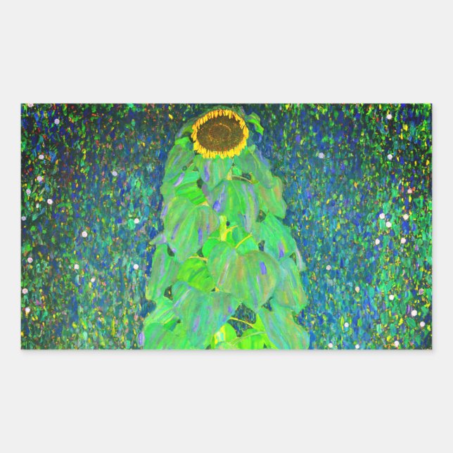 Gustav Klimt Sunflower Rectangular Sticker (Front)