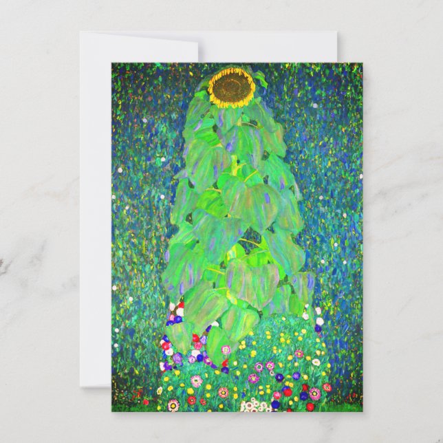 Gustav Klimt Sunflower Save The Date (Front)
